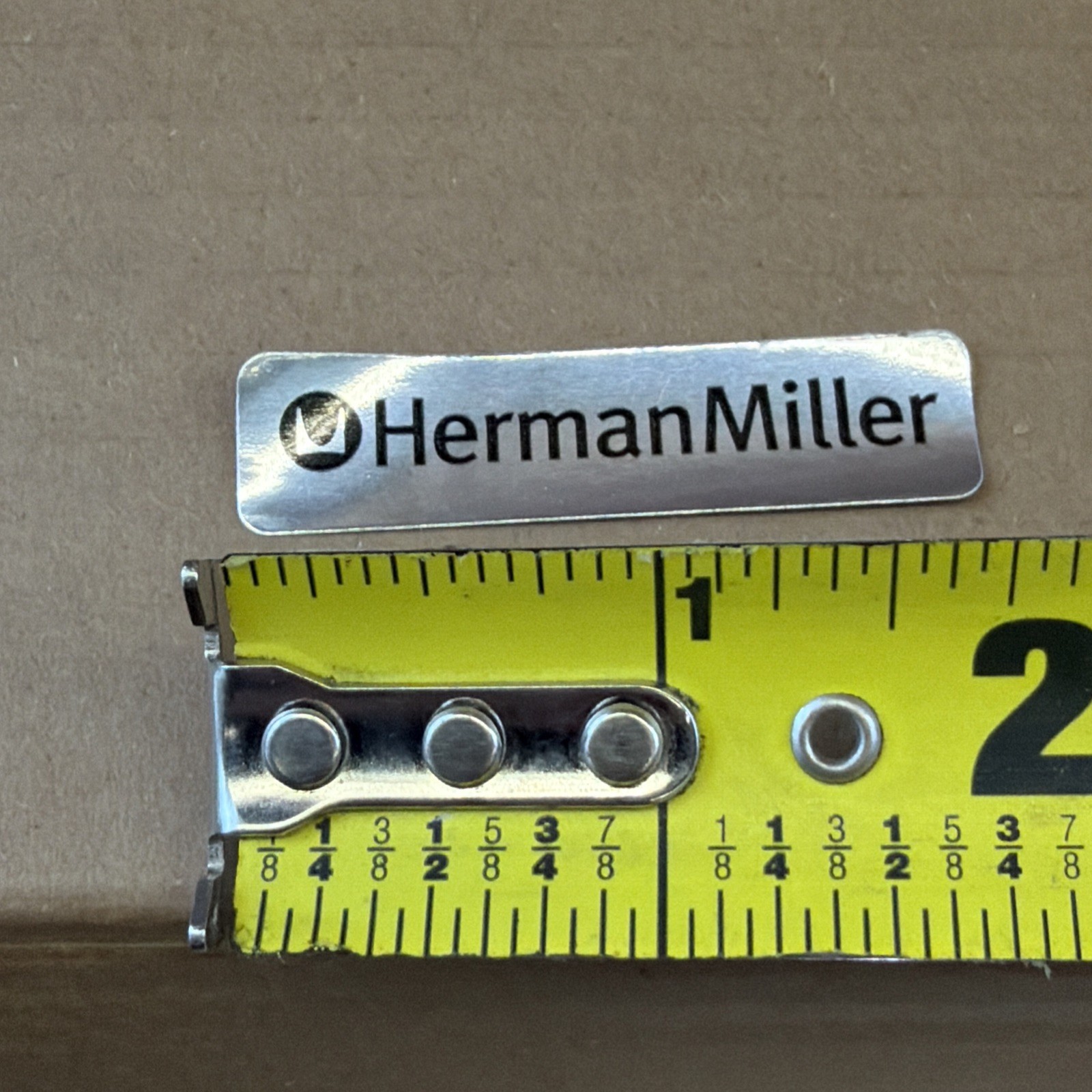 Genuine Herman Miller Stickers, Label, Tag, Logo in Silver -Came Off Of Table