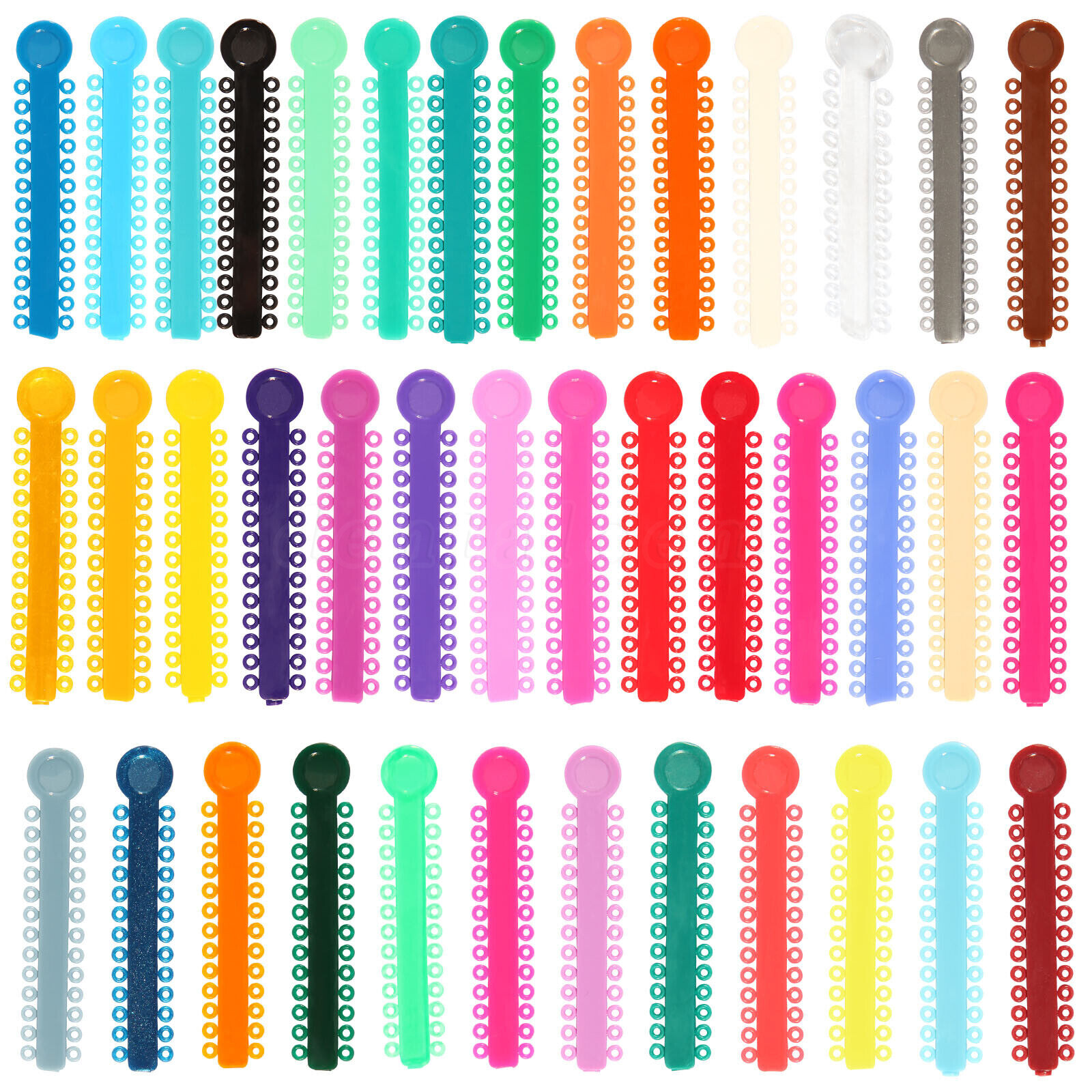 1040 pcs Orthodontic Ligature Ties Elastic Bands for Brackets 43 Colors A