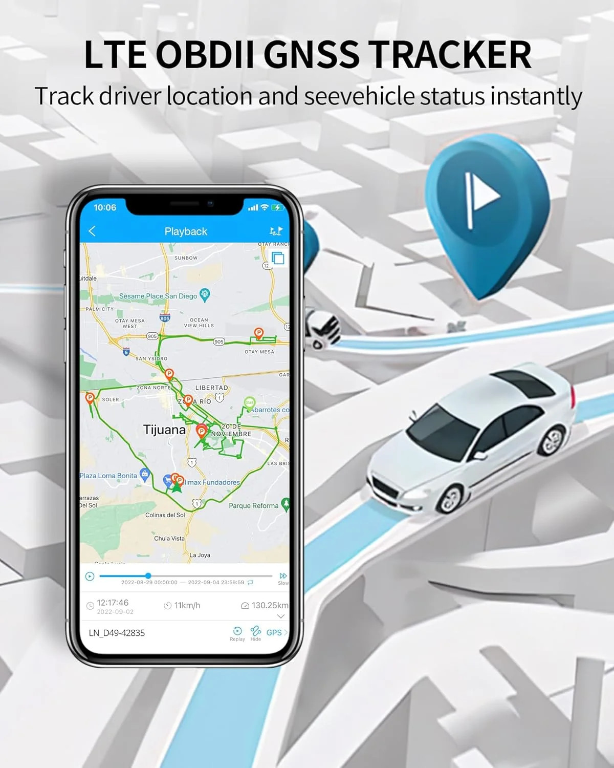 OBD2 GPS Tracker Real Time Vehicle Tracking Device OBD II Car Truck Locator US