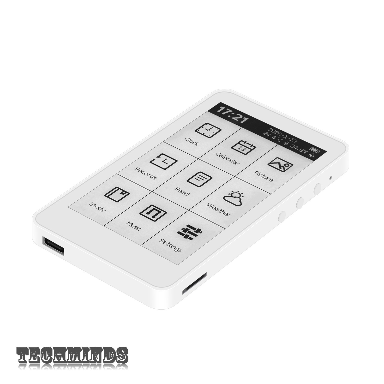 HamGeek M3 Portable E-Book Reader 3.7″ Touch Screen E-Paper 10-Level Adjustable