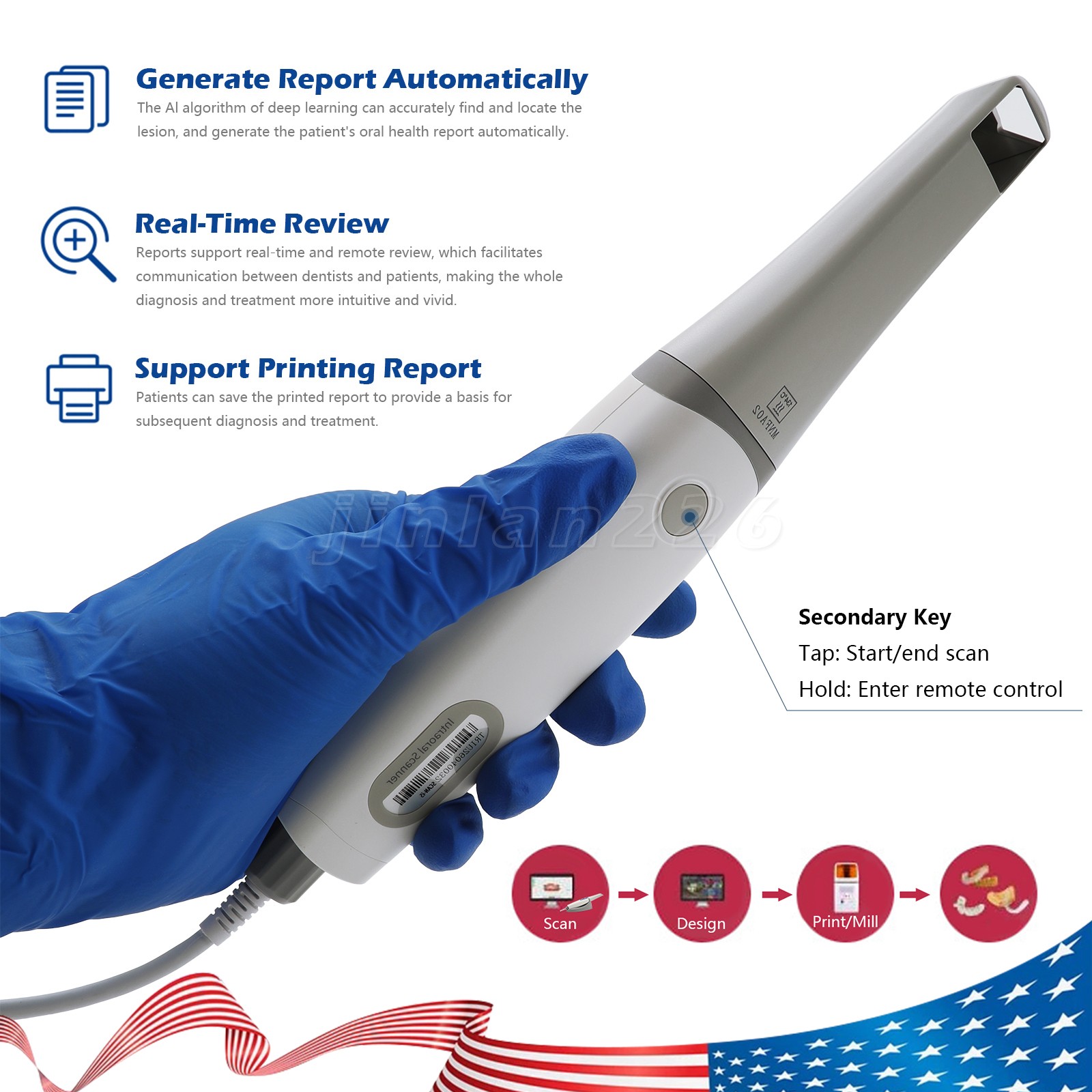 Dental Lab MARATHON-III Micromotor 35K RPM Polisher Grinder Machine Tool & Pedal