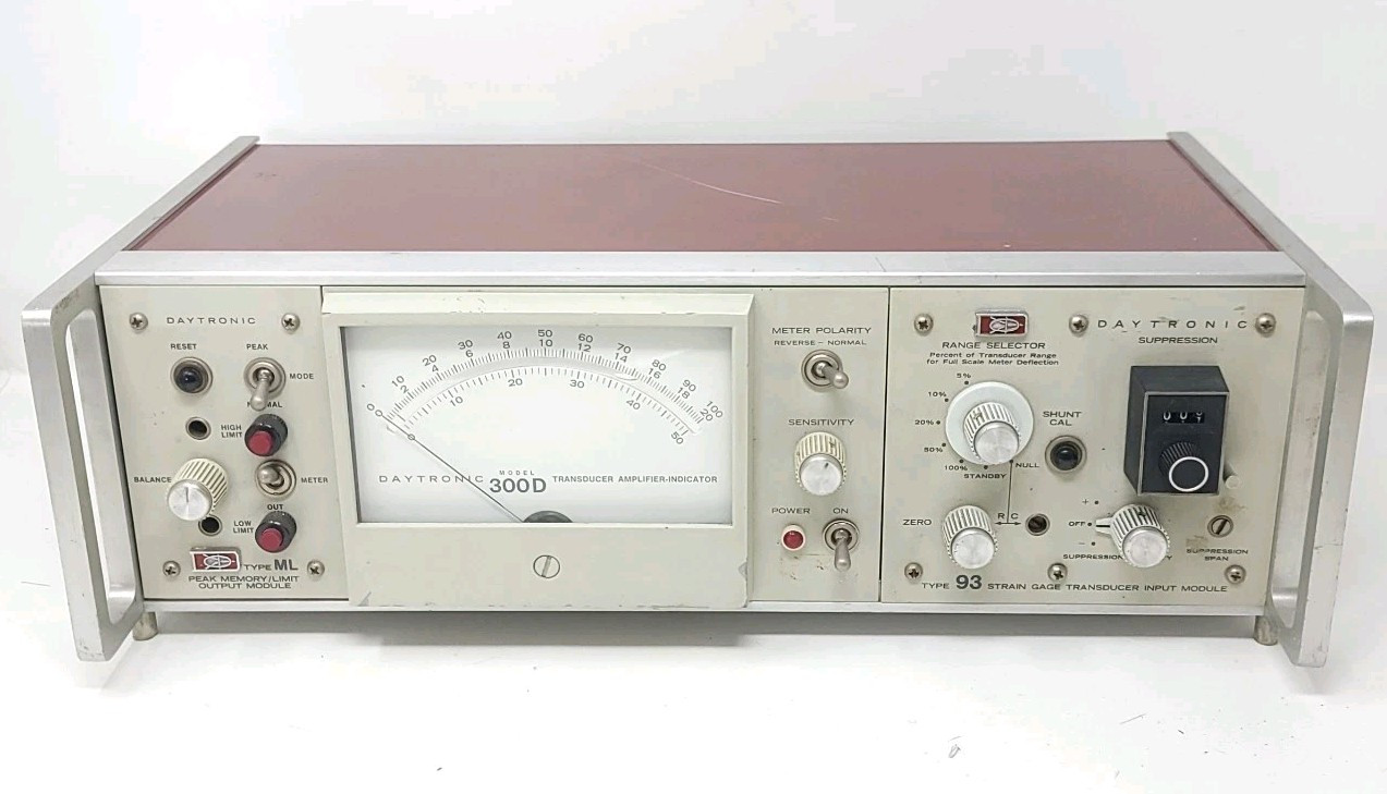 Daytronic Model 300D Strain Gage System Type P 93 Transducer Amplifier