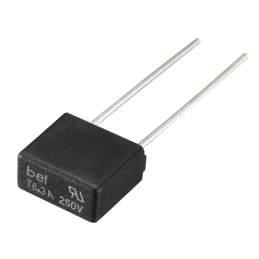 10Pcs DIP Mounted Miniature Square Slow Blow Micro Fuse T6.3A 6.3A 250V Black