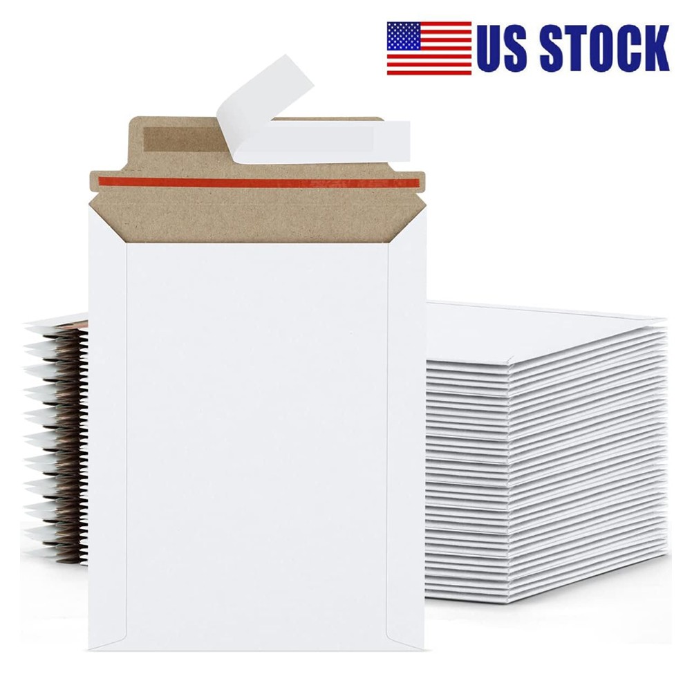 6″x8″ Rigid Flat Photo Mailer Document Envelope Stay Flat Cardboard Self Sealing