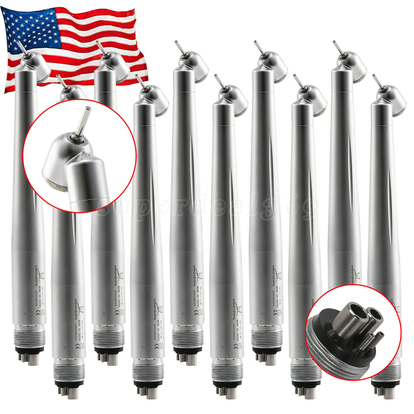 Dental 45° Degree Surgical High Speed Handpiece Push Button turbine 4Hole Dr