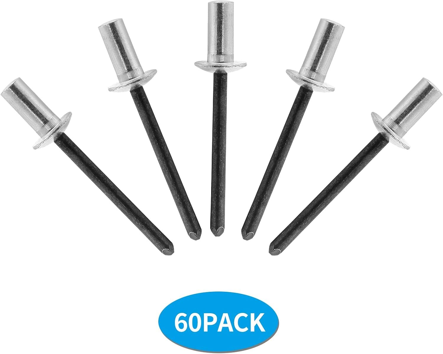 60 Pcs Aluminum Closed End Pop Rivets 3/16″ x 3/8″ Close End Blind Rivets Sea…