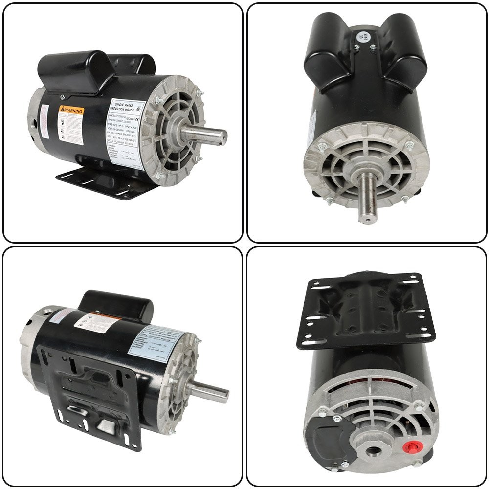 5HP Compressor Duty Electric Motor 1Phase 3450 RPM 56HZ Frame 7/8″Shaft 230V New