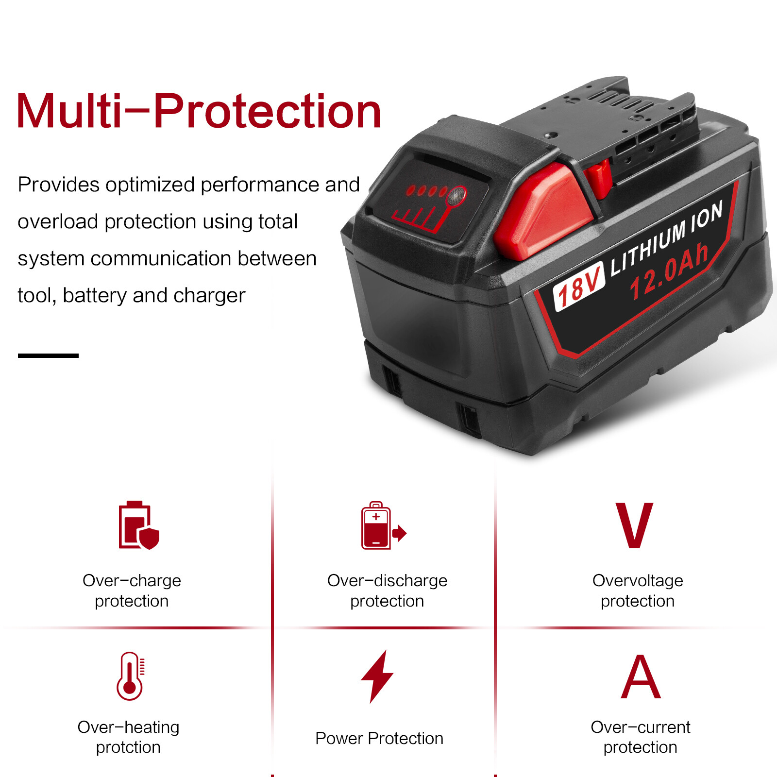 2PCS For Milwaukee 18V for M18 Li-ion XC 12.0Ah Battery 48-11-1860 48-11-1850 US