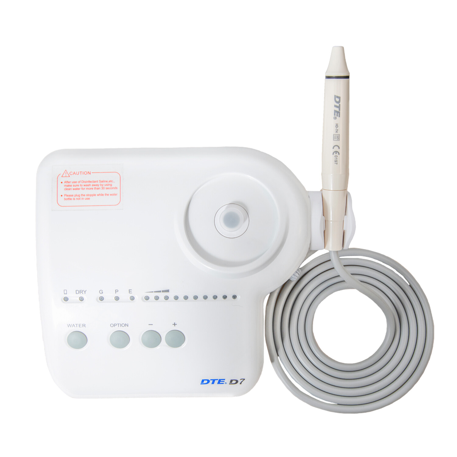 Woodpecker DTE D7 Ultrasonic Scaler Piezo HD-7H Handpiece 8 Tips 2 Water Bottles