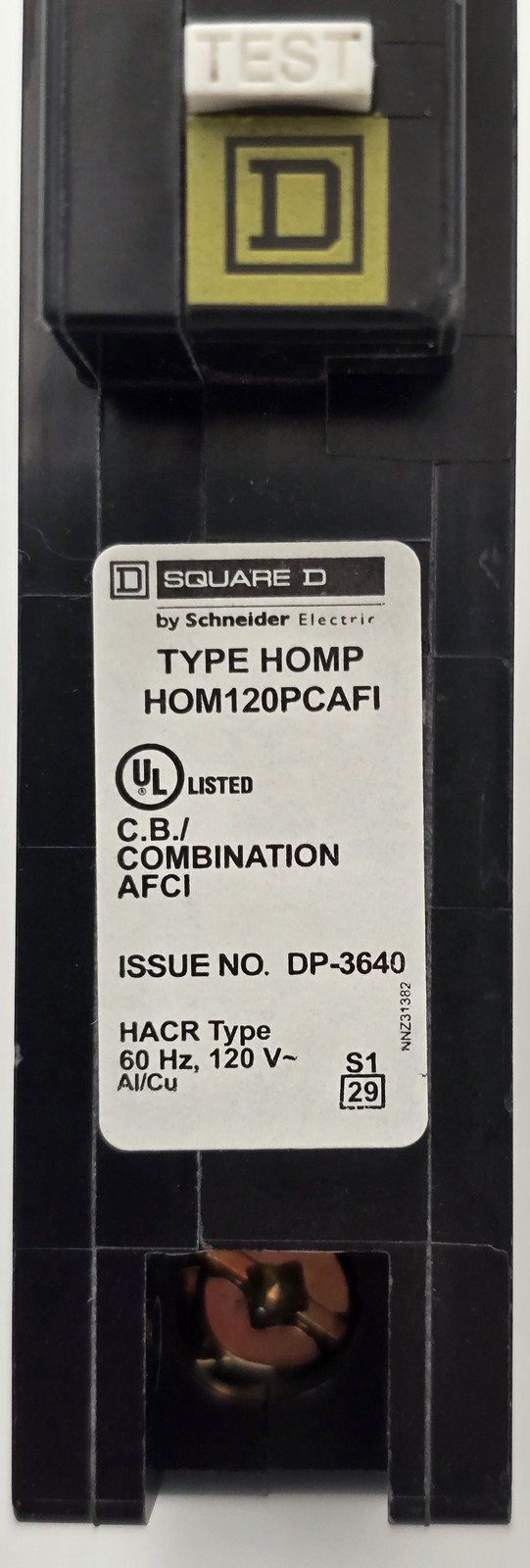 Square D HOM120PCAFI 1 Pole 20 Amp 120V Circuit Breaker HOM Plug In