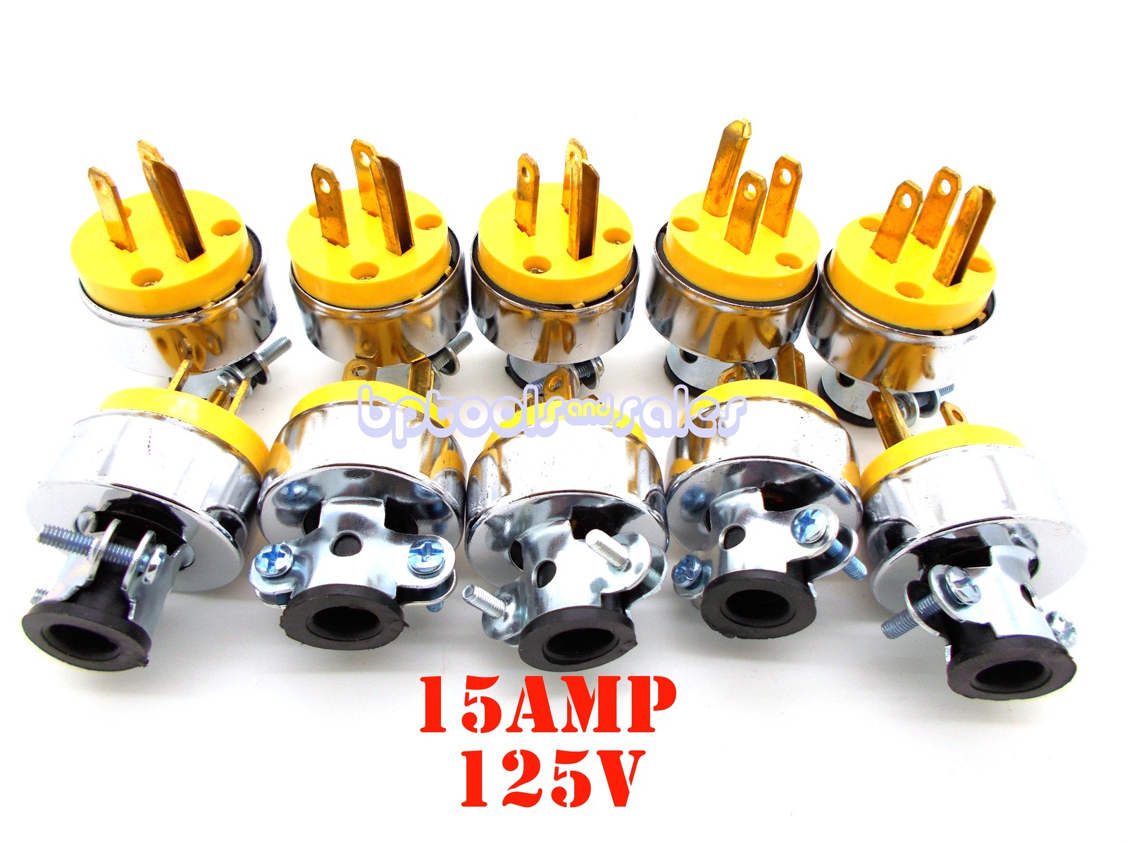 Lot of 10 MALE Extension Plugs 15AMP 125V Replacement Extension Cord Plugs