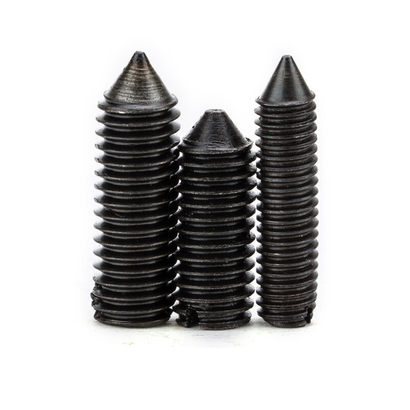 Black Steel Slotted Set Screws With Cone Point M2 M2.5 M3 M4 M5 M6 M8