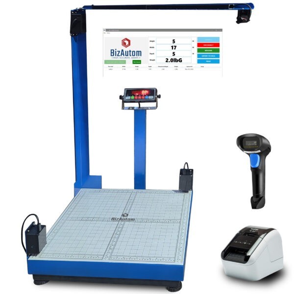 New BizAutom BA-DS2424 Laser Dimensional Scale 500×0.1lb w/ Cam, Scanner Printer