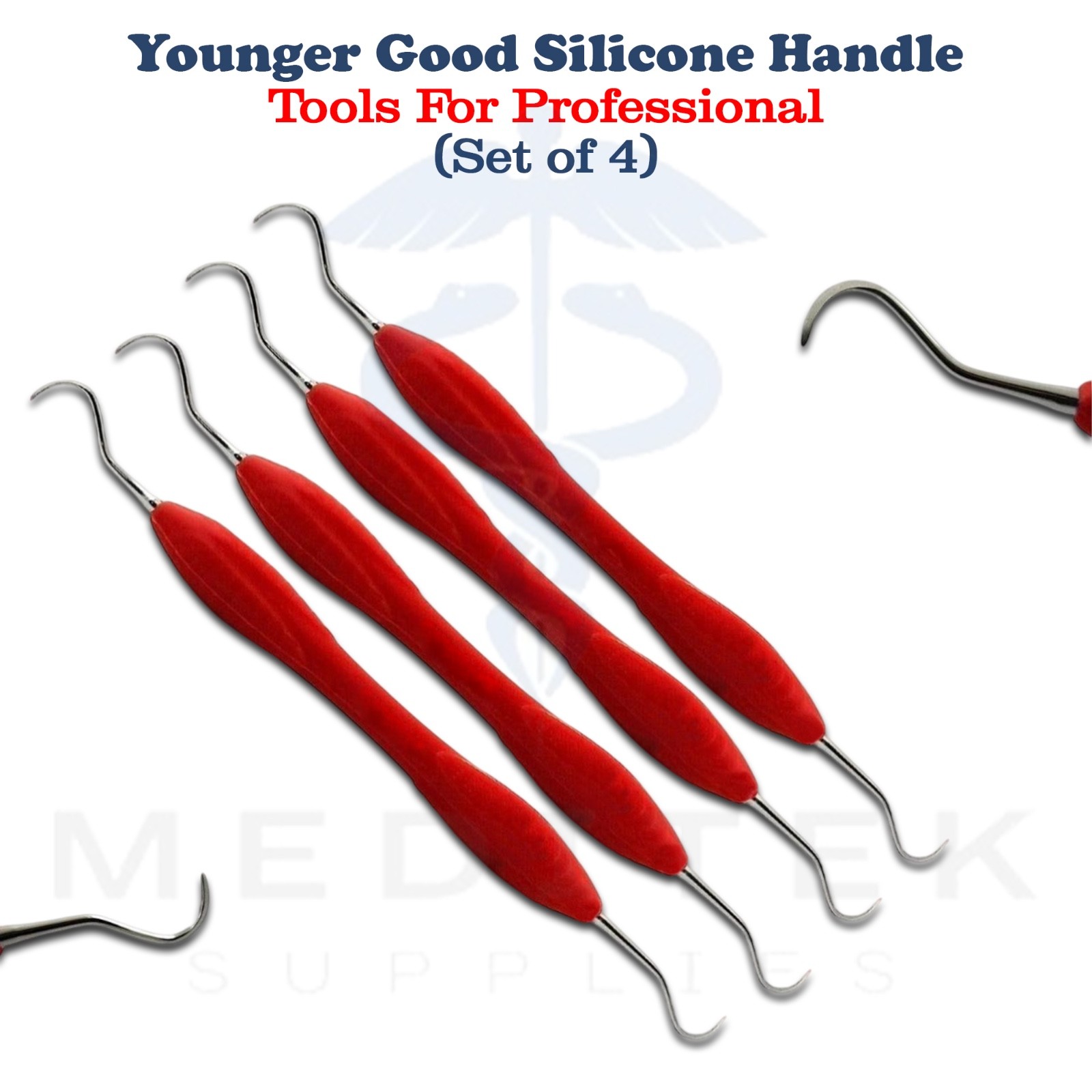 4 Dental Younger-Good Curettes 7/8 Universal Silicone Handle Periodontal