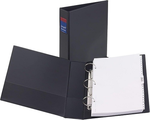 8.5x14in Legal-Size Durable Binders w/Round Rings Holds 8.5x14in Paper 2in Black