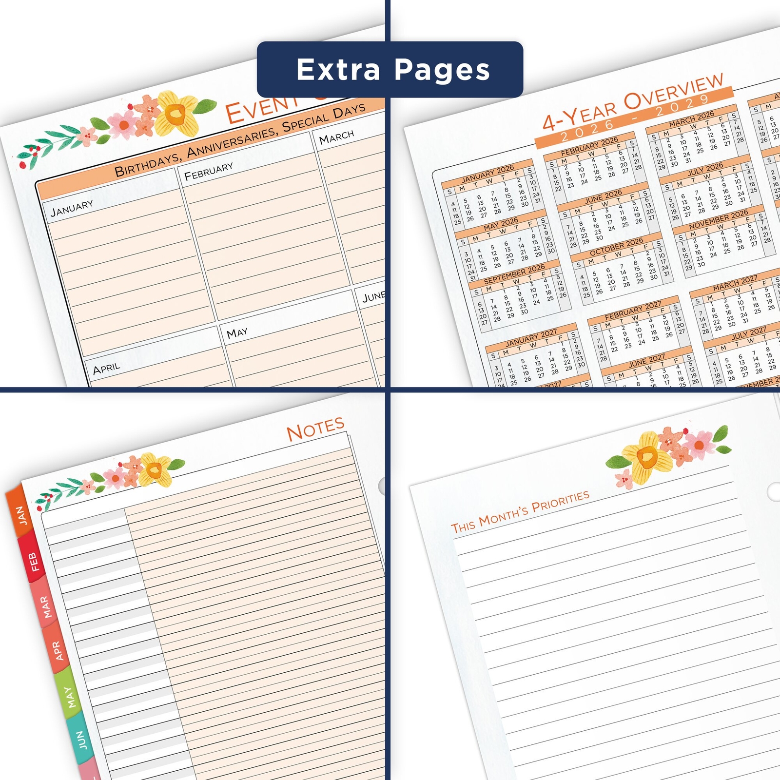 AT-A-GLANCE Kathy Davis 2023 Daily Monthly Planner Refill Loose-Leaf Desk Size 5