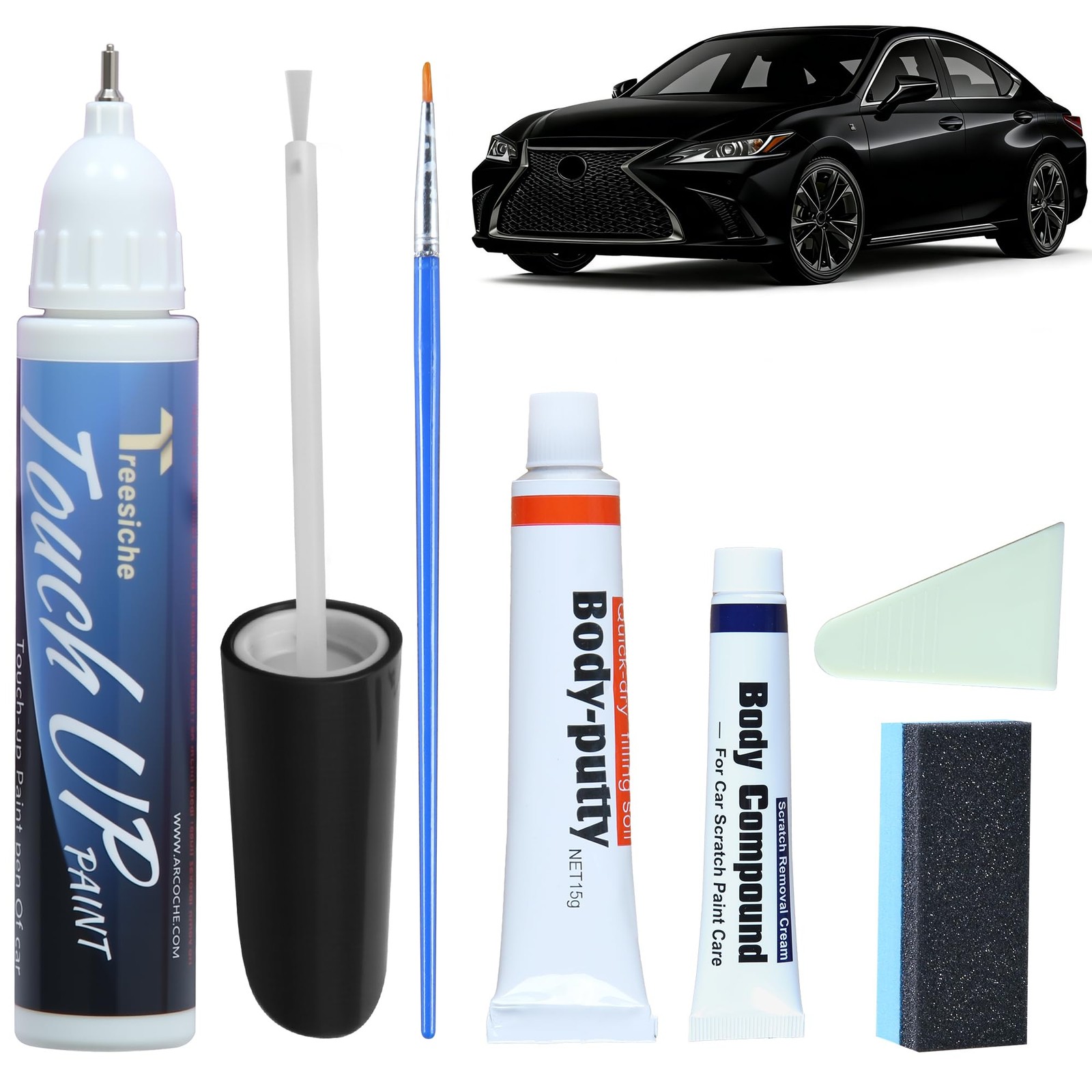 212 Obsidian Touch Up Paint for Lexus Match, Car Paint Scratch Repair kit, 2 …