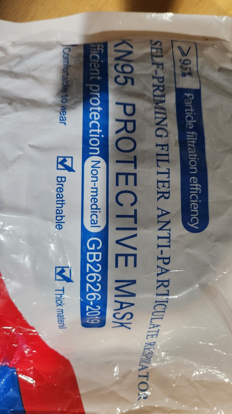 NEW KN95 Protective Masks GB2626-2019 Self Priming Non-Medical LOT OF 180 MASKS