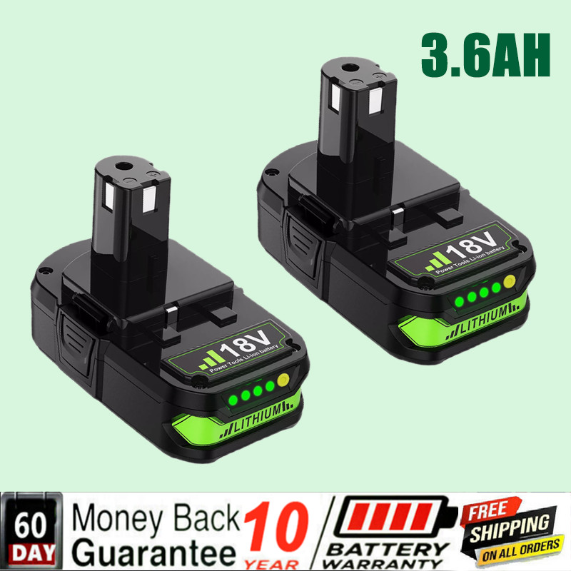 2Pack 18V 3.6Ah Lithium P102 Battery For P104 P105 P108 P109 RB18L25 For Ryobi