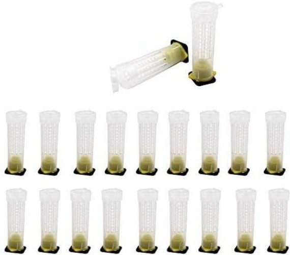 Durable Plastic Queen Bee Roller Cage Kit – 20 Rearing Cups for Beekeepers
