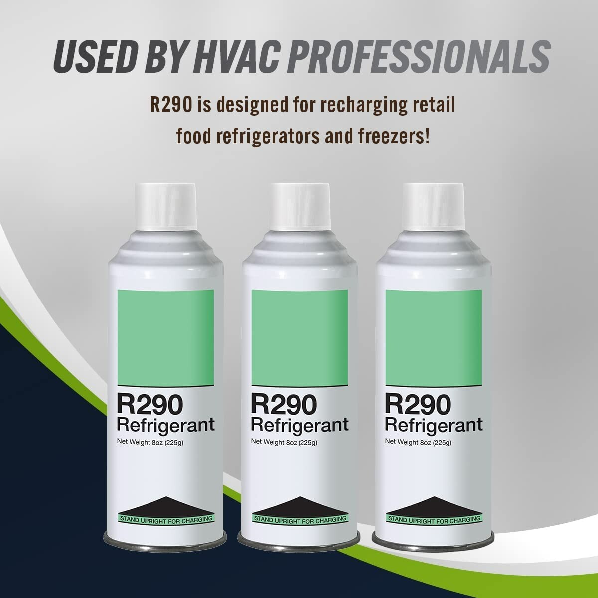 Leak Saver Refrigerant R290 – Upright Liquid Charging Self-Sealing Can – 3 Pack
