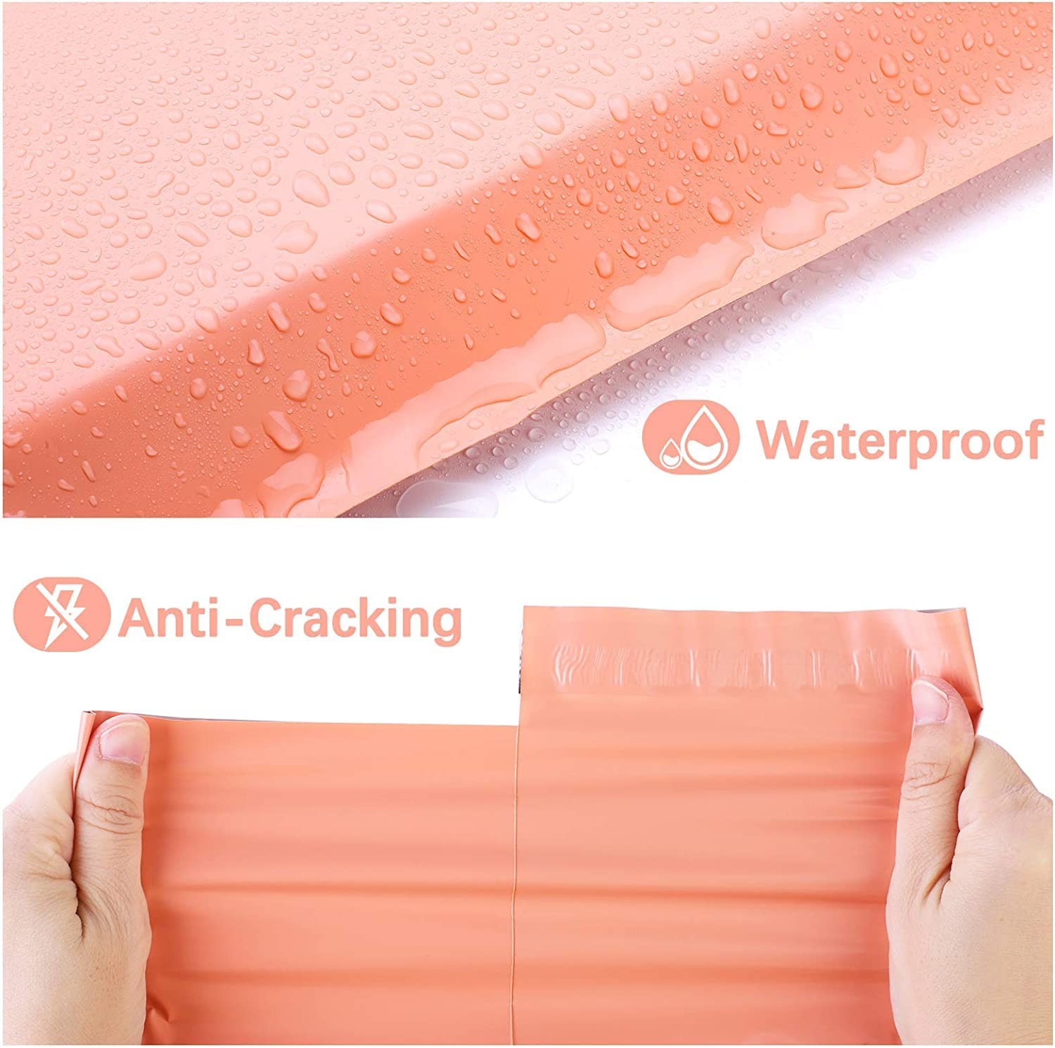 Metronic Poly Mailers 10×13 300 Pcs, Strong Adhensive 300PC, Peach Pink