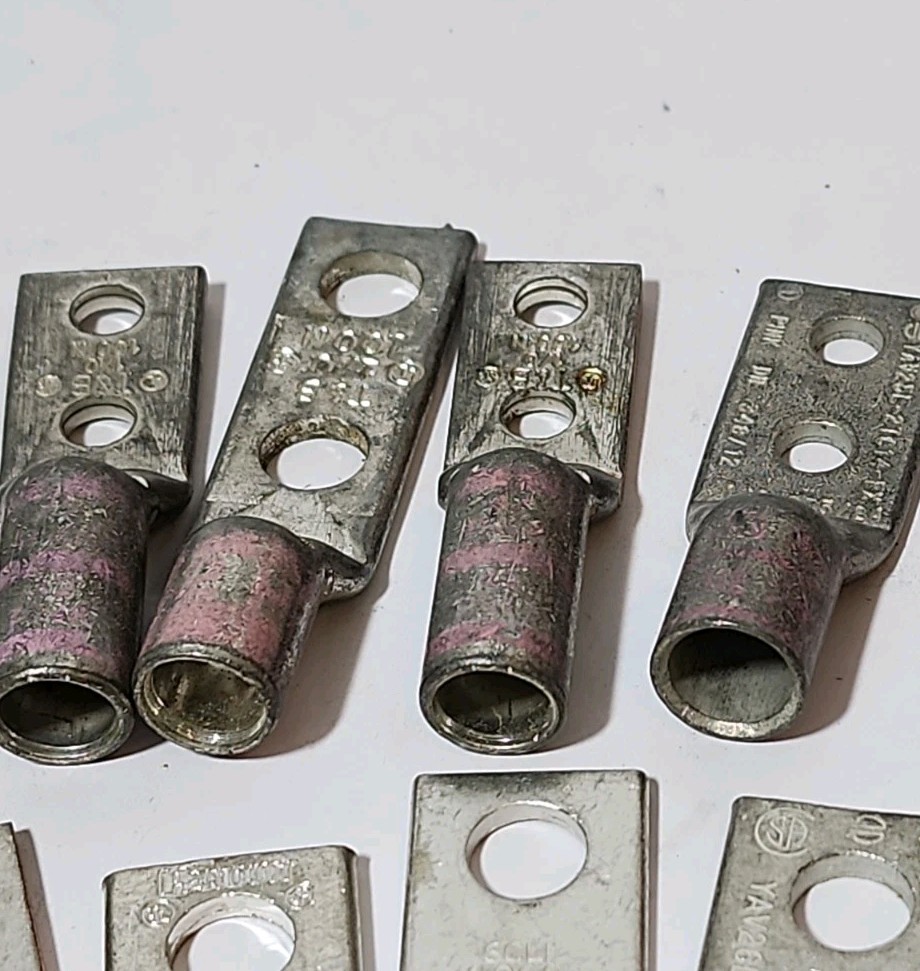Lot of 22 Copper Compression Lugs 1/2-Hole Terminals – Assorted 2/0, 1/0, #6 AWG