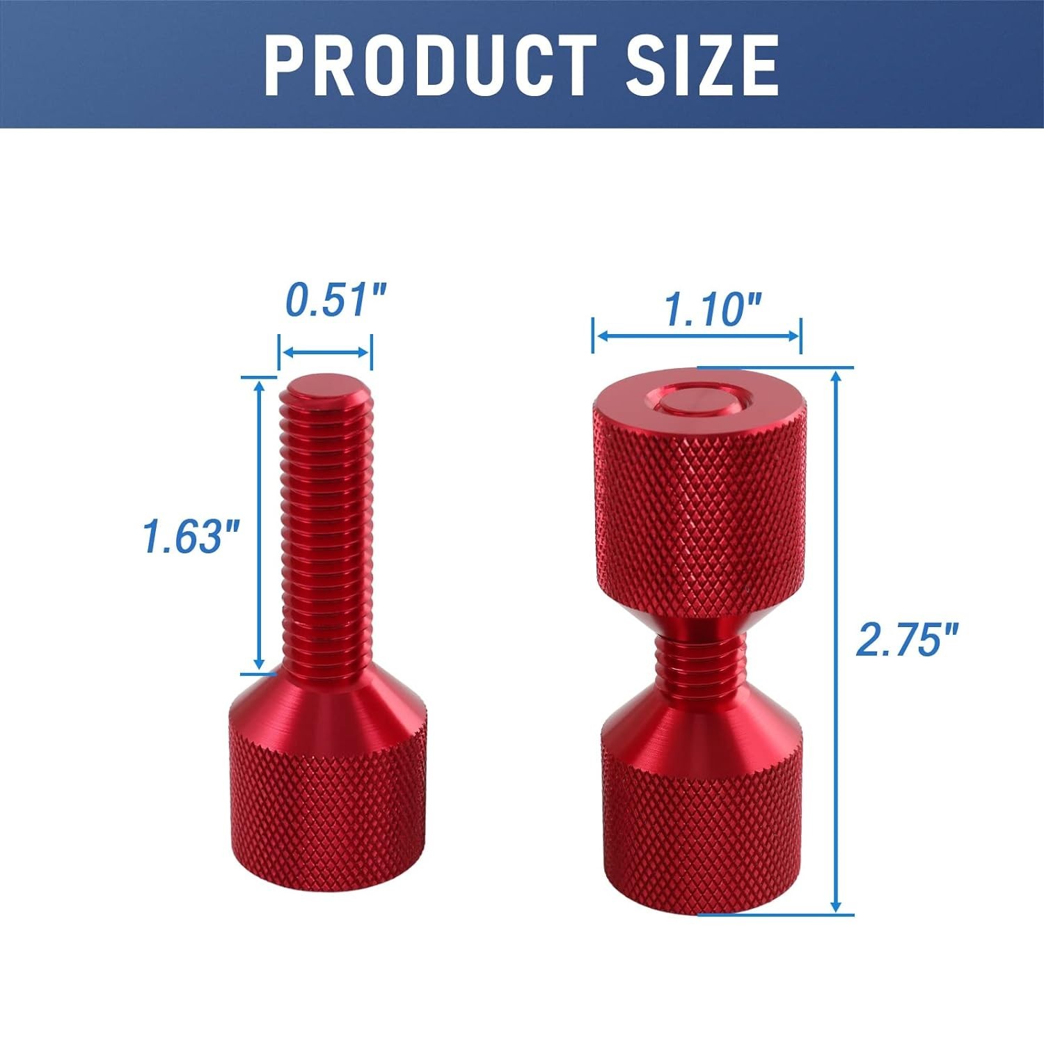 1-1/8″ Two Hole Flange Alignment Pin Set with Anodized Oxide Finish, 2 PCS Red
