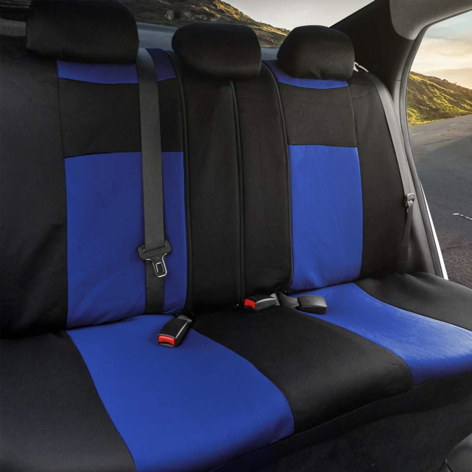Bdk Combo Set Of 4 Piece Auto Carpet Floor Mats Polypro Car Seat Wheel Cover