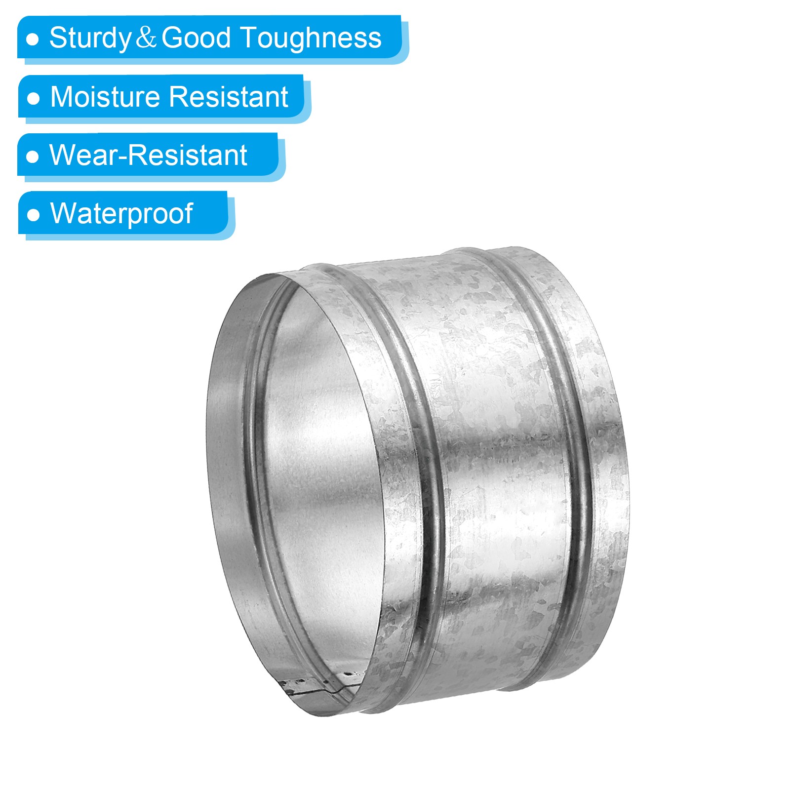 170mm/6.7″ Duct Connector Galvanized Steel Duct Coupling 4″ Long