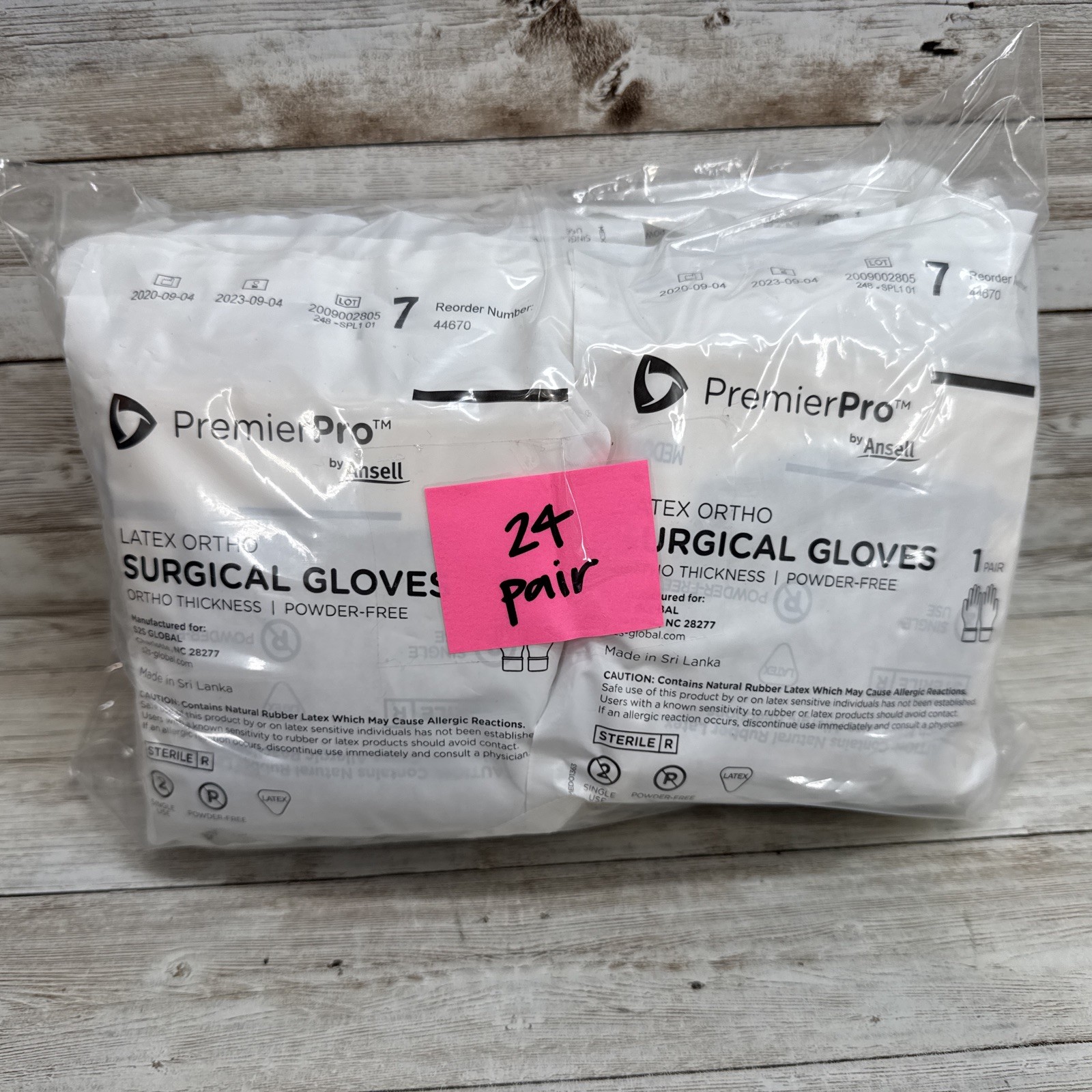 Premier Pro LATEX ORTHO Surgical Gloves Ansell *24 Pair* Size: 7 *See Date*