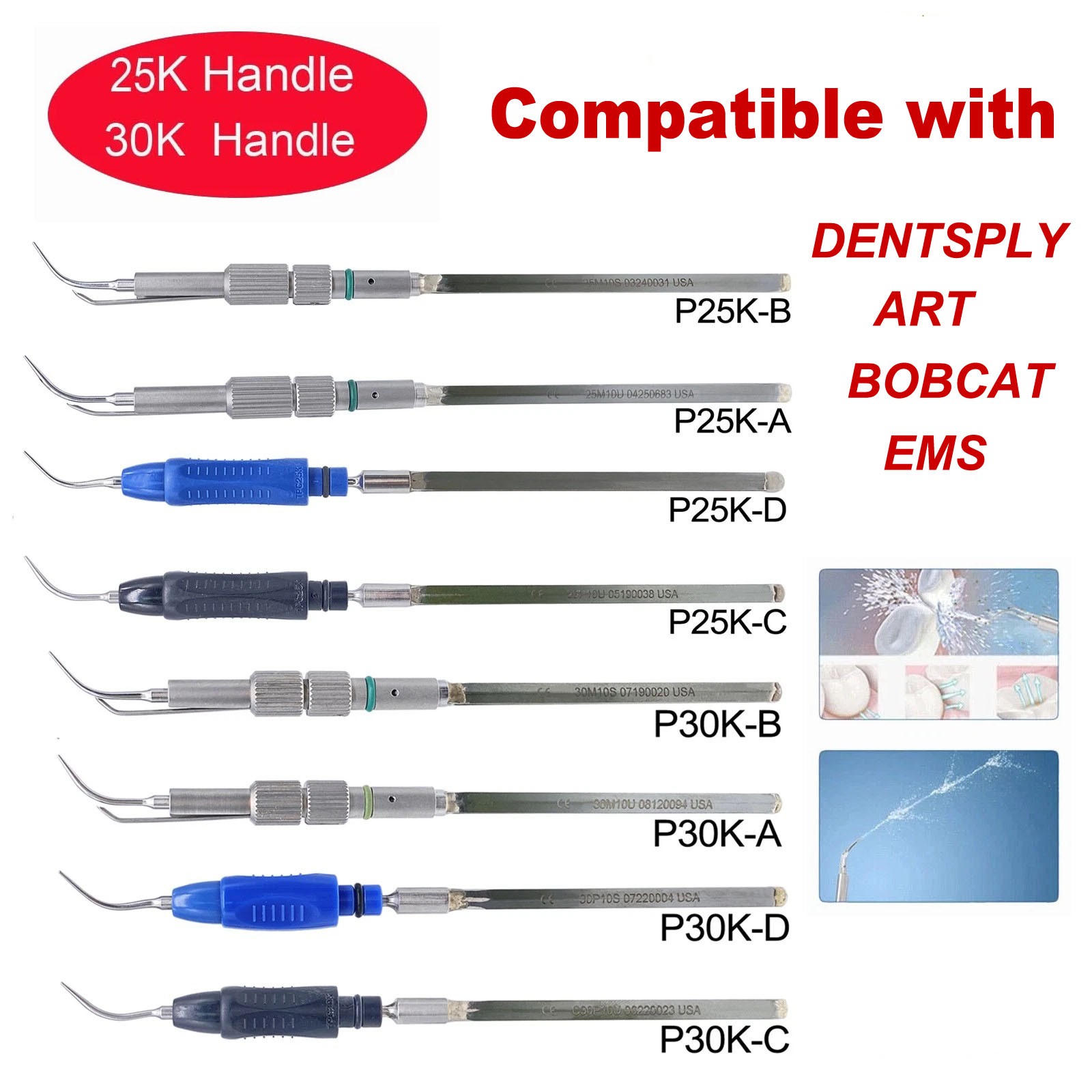 DMXDENT Cavitron Dental Inserts Tips Ultrasonic 25k/30k Slim Series Fit EMS/ART