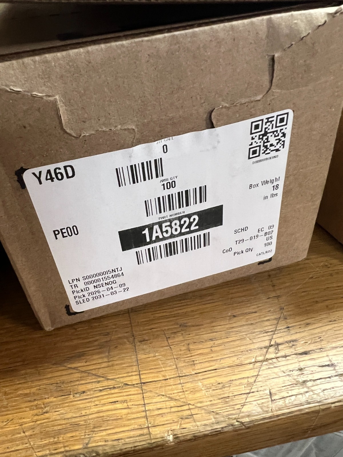 Box of 100 – Caterpillar CAT OEM 1A-5822: 1/2-13 Hex Head Bolt