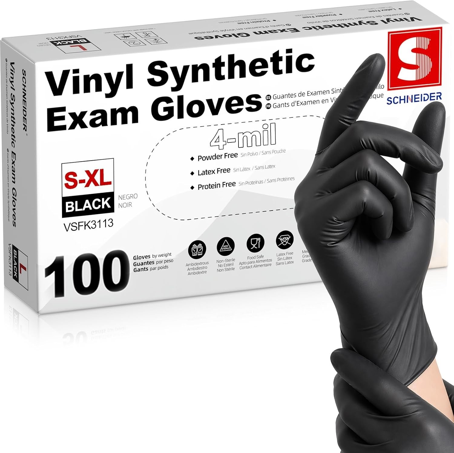 Valuable 100 Count of 4 Mil Latex-Free Vinyl Gloves for Medical & Daily Use
