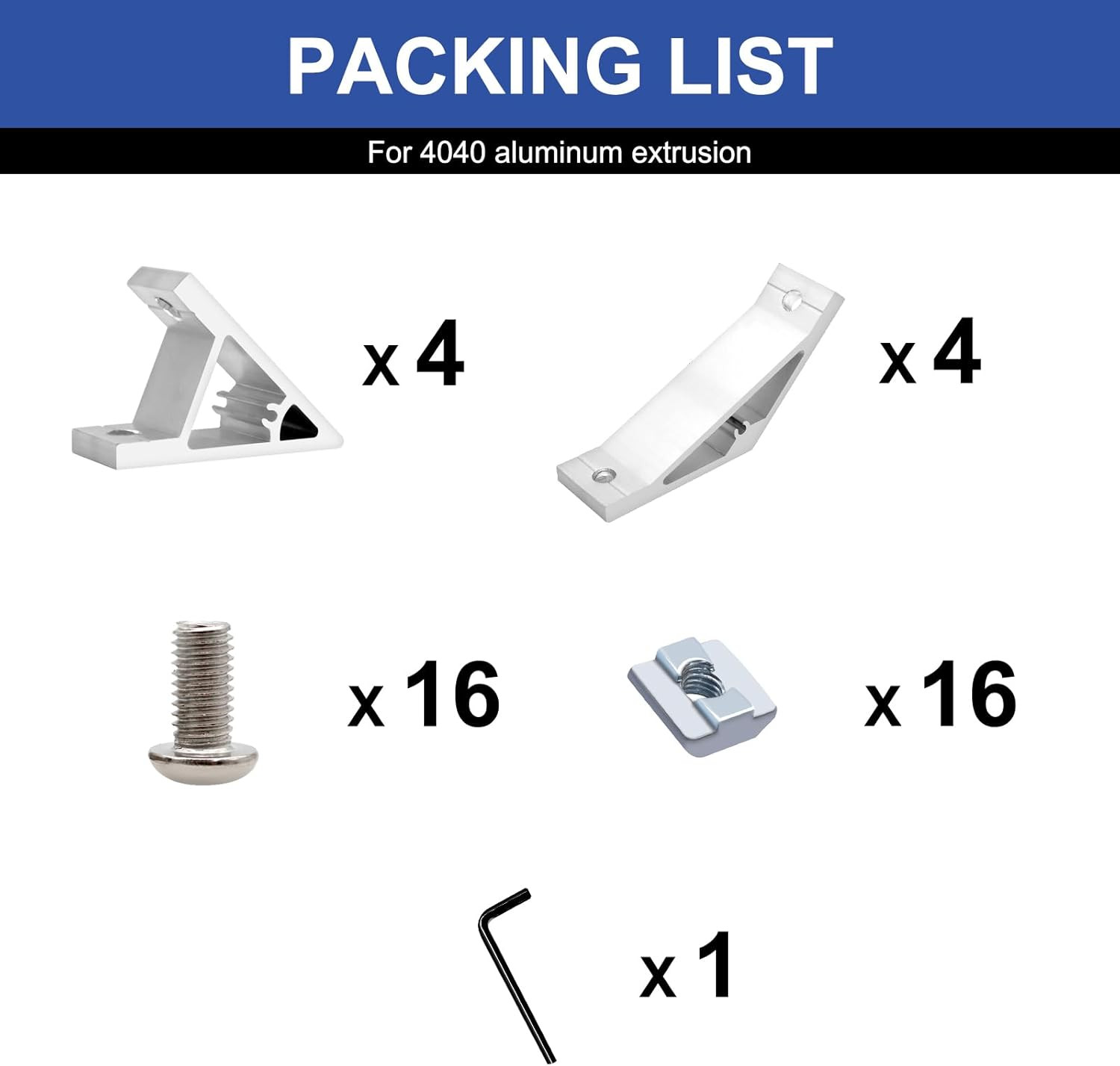 8Pcs 4040 45/135 Degree Corner Bracket Connector 4040 Extrusion Hardware T-Slot