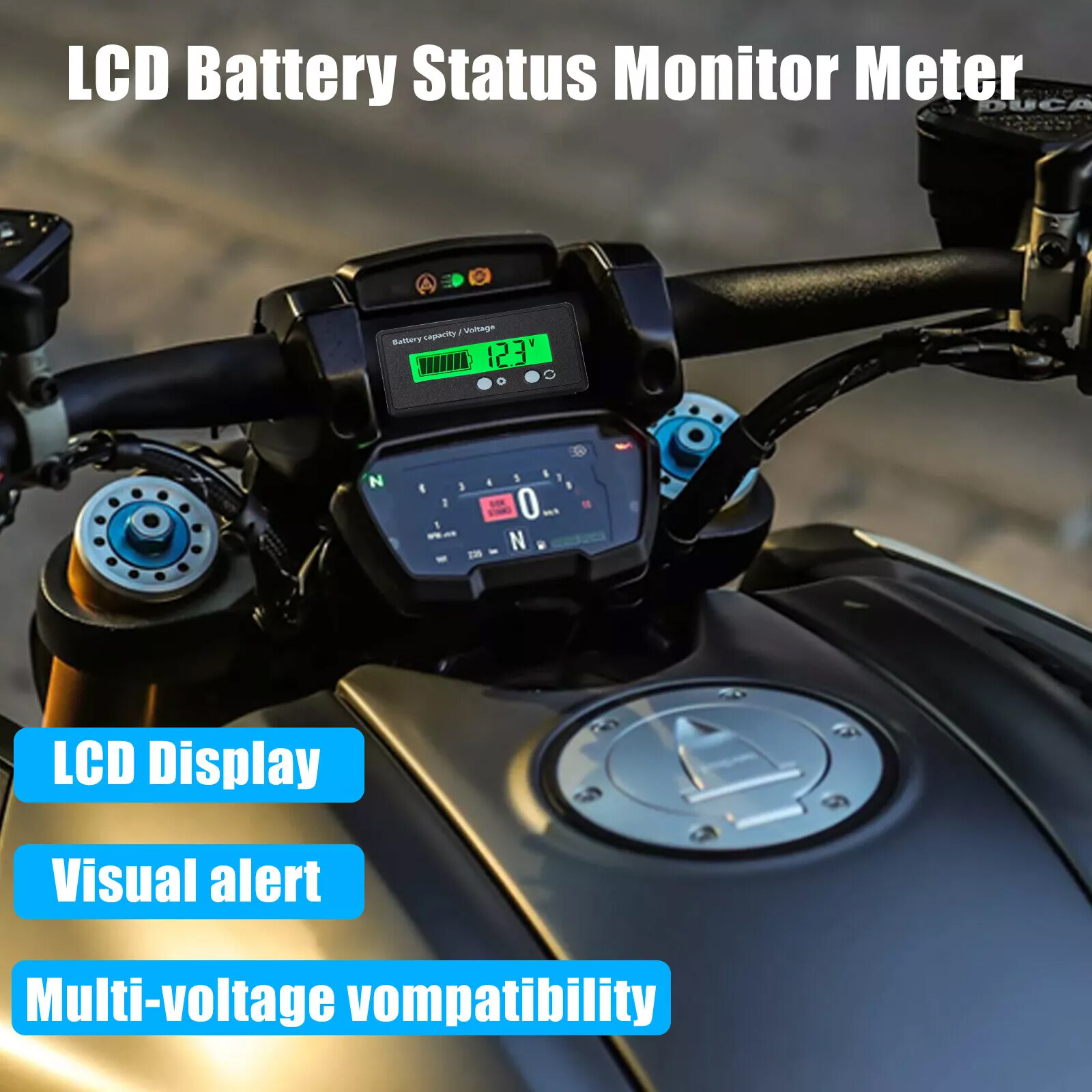 12V/24V/36/48V Battery Status Charge LCD Digital Indicator Monitor Meter Gauge