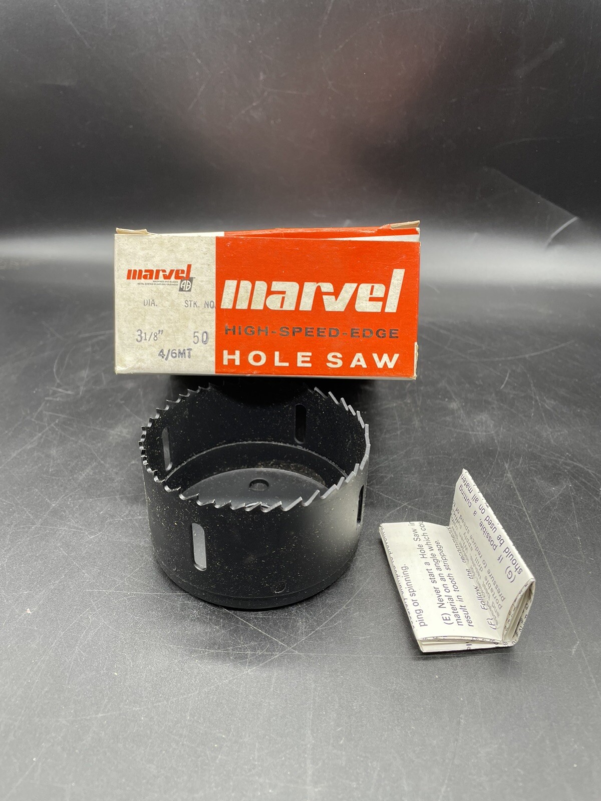 #50 MARVEL 3 1/8” High Speed Edge Hole Saw, 4/6MT New