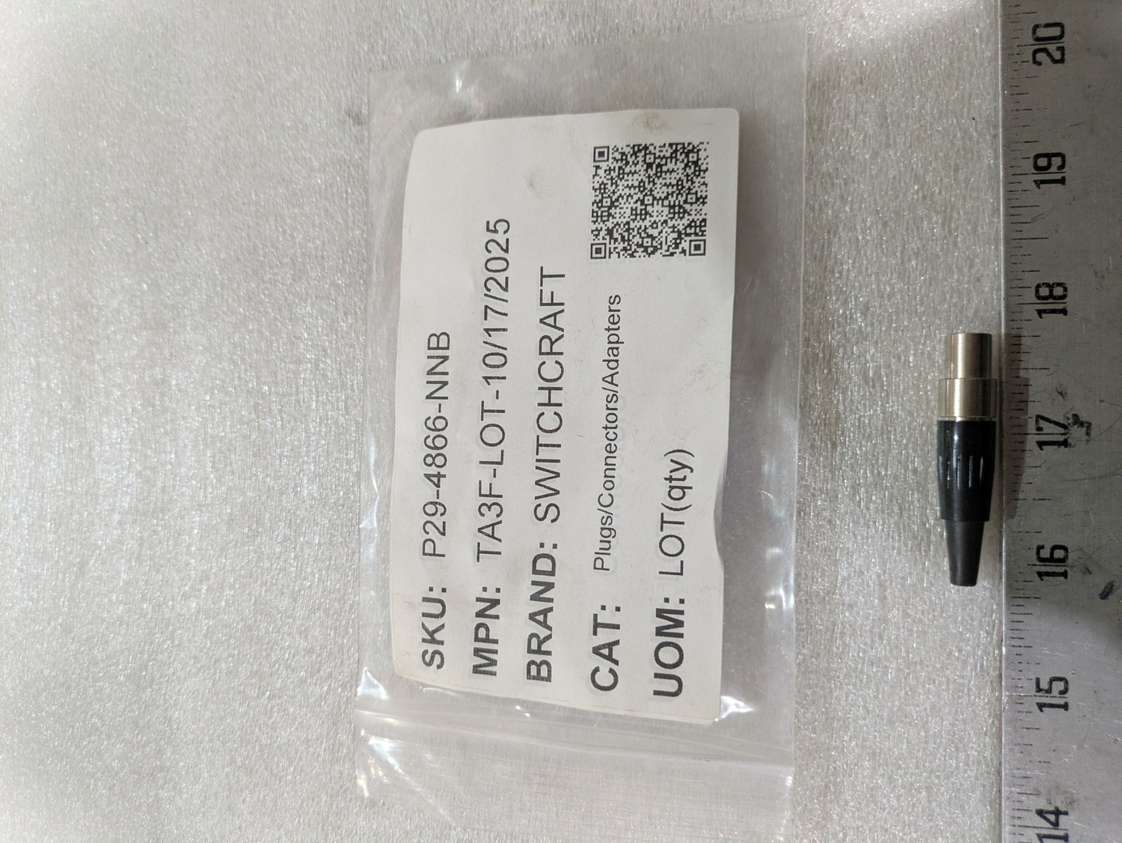 Switchcraft TA3F Mini XLR 3-Pin Female Cable Connector Audio Pro Industrial OEM