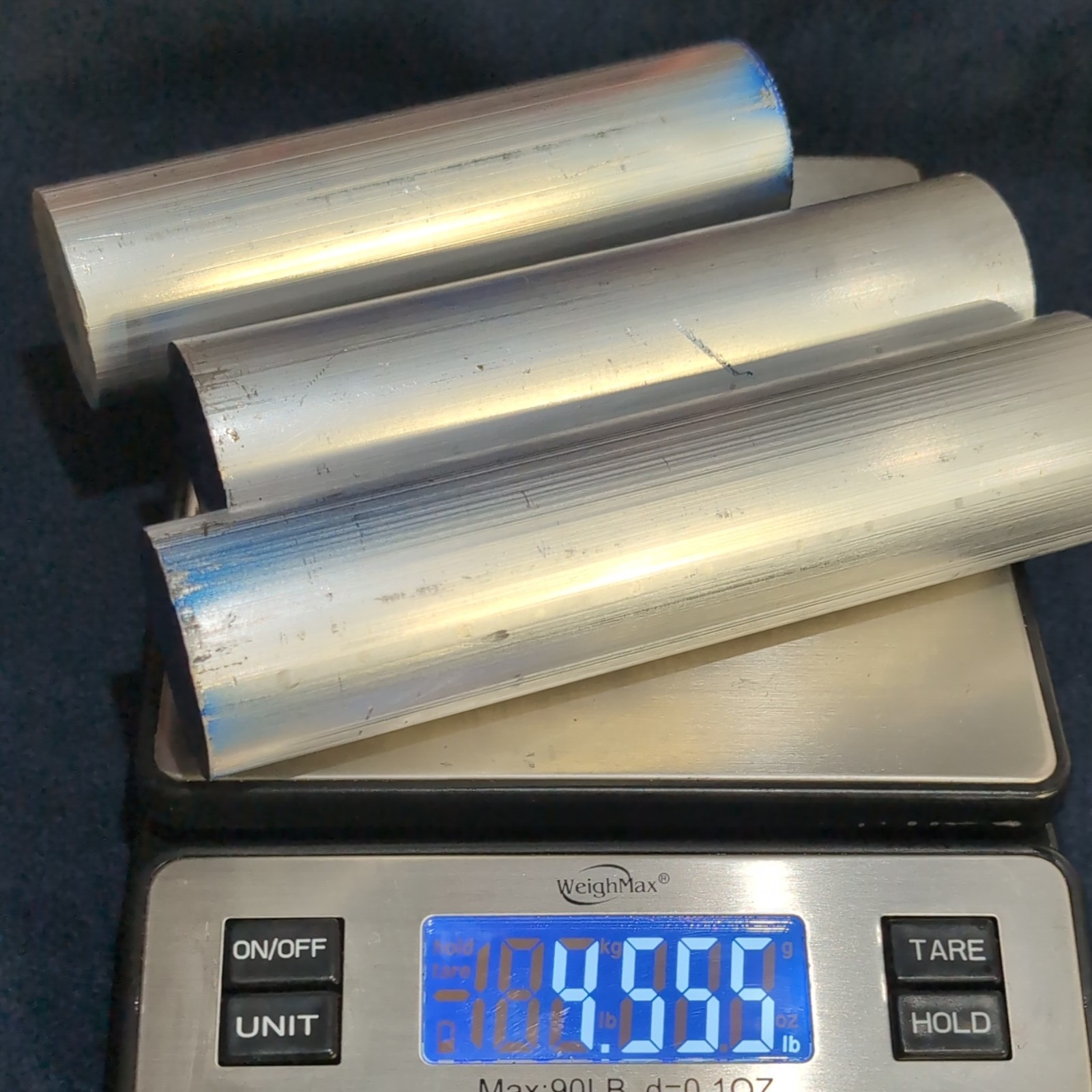 Aluminum 6061 T6 Extruded Rods 1.750 x 5.8-6.8 in Band Saw Drops 3pc