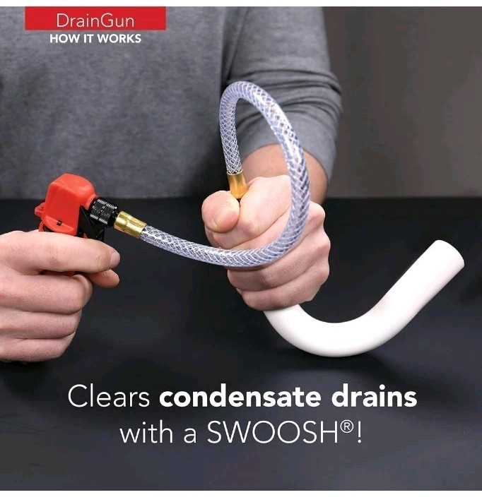 DiversiTech DrainGun CO2 Powered Condensate Drain Cleaning Gun w/ Hose