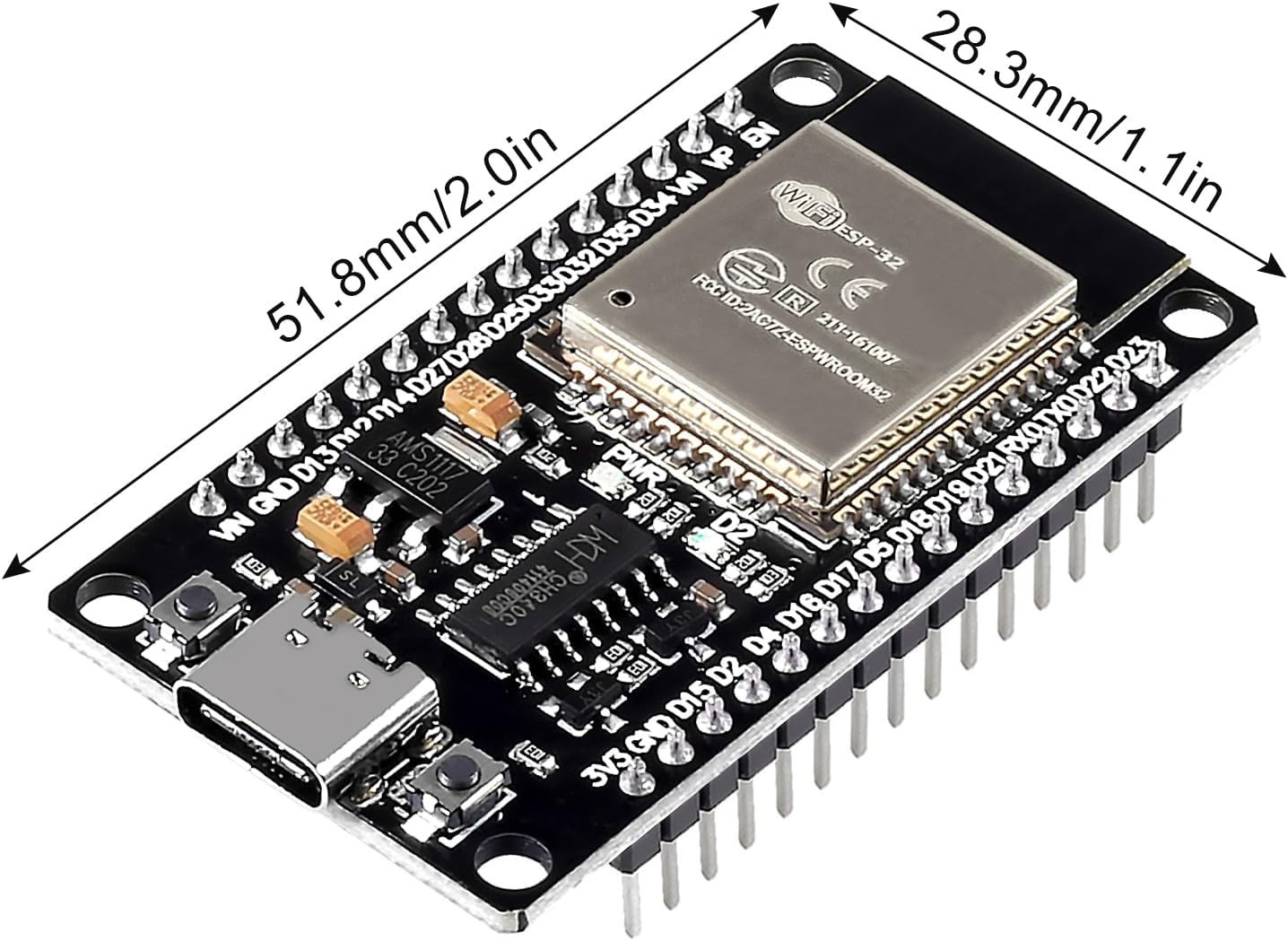 3PCS ESP32 Type C 30Pin Development Board ESP32S Type-C USB Wifi + Bluetooth ESP
