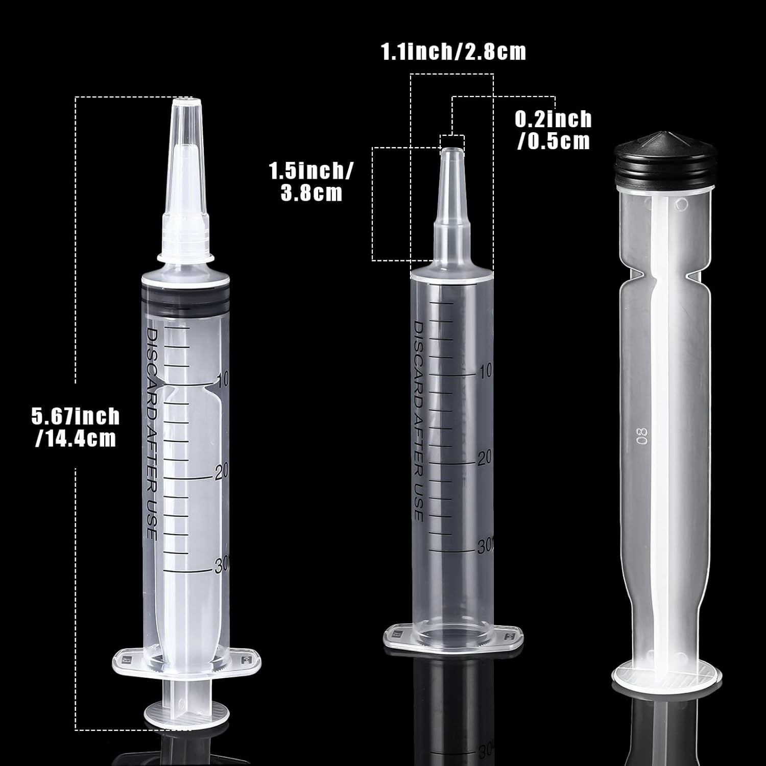 10 Pack Plastic Syringe Liquid Measuring Syringes Without Needle for Epoxy Resin