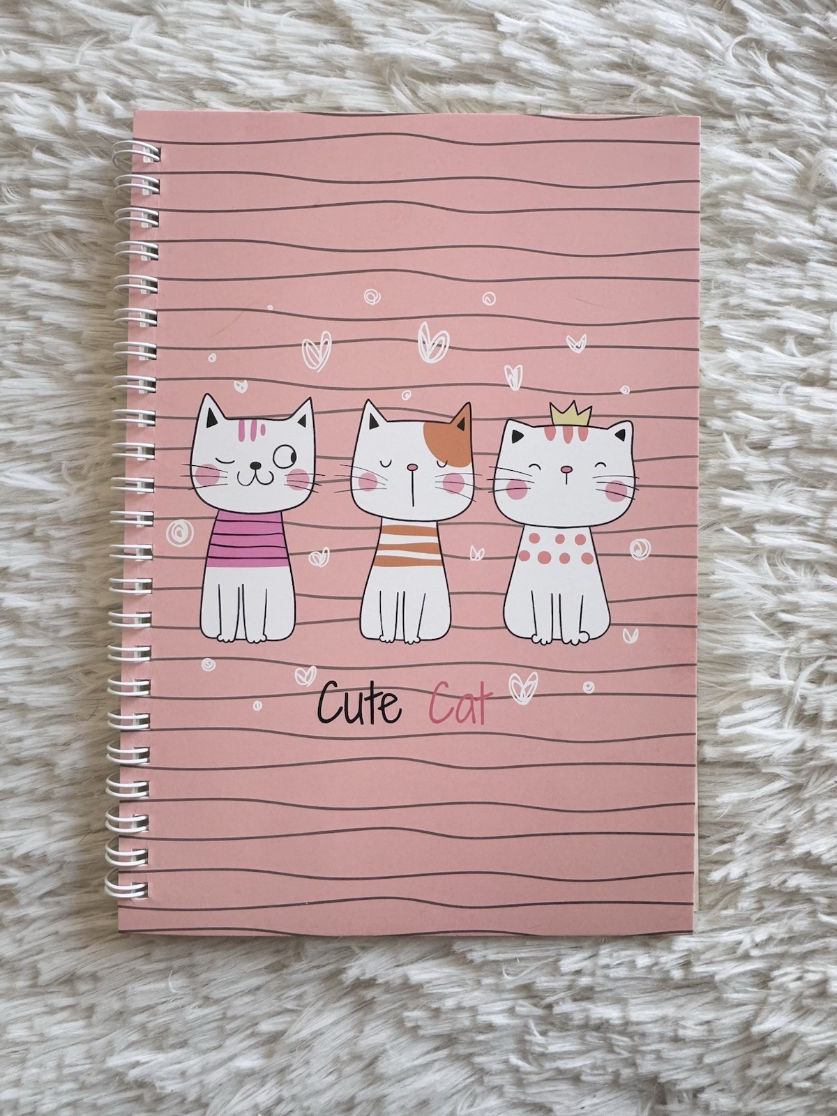 Have A Nice Day Cat Lover Pink Journal A5 Spiral Notebook Lined Ruled