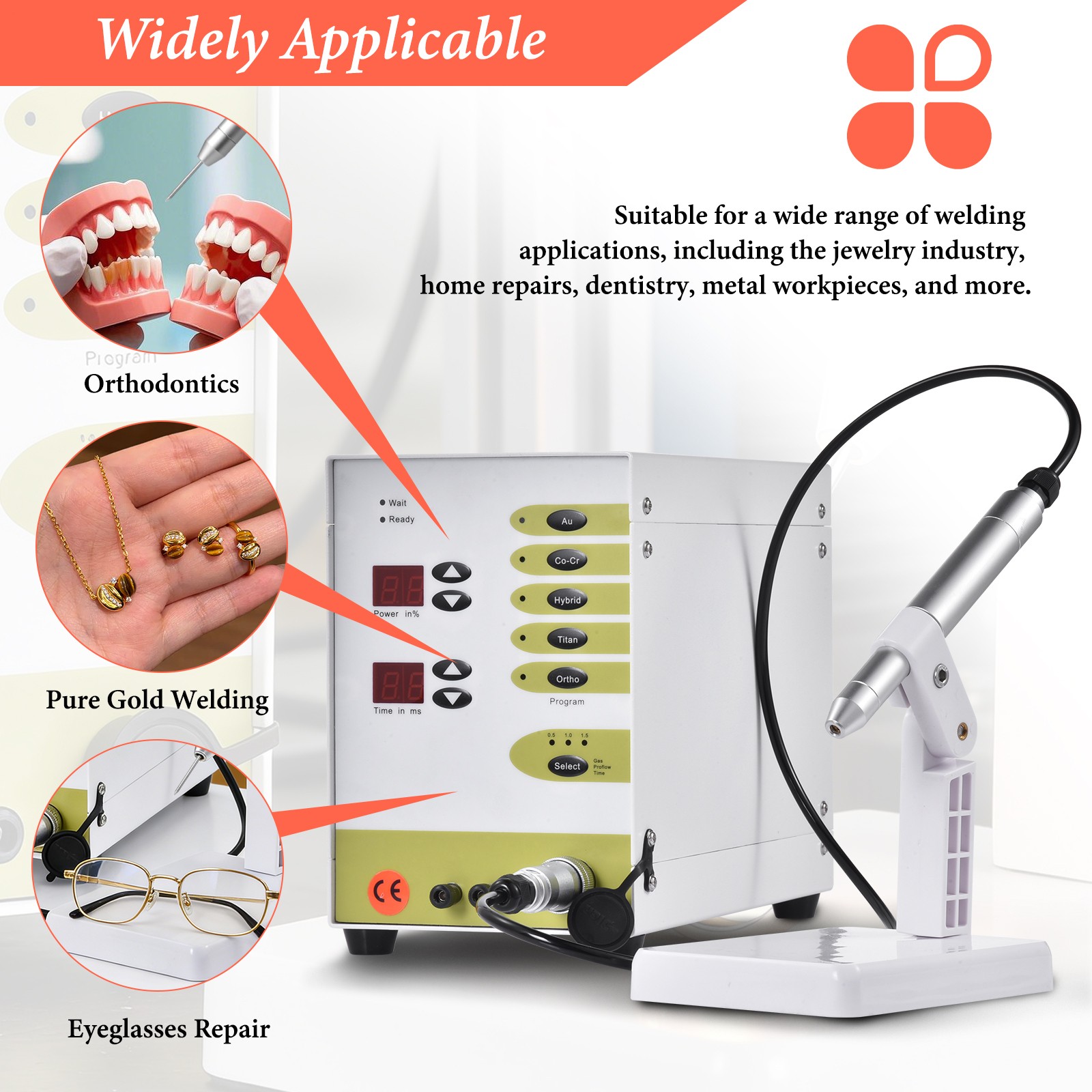 Jewelry Spot Welding Machine, 110V 60HZ Pulse Argon Arc Permanent Jewelry Welder