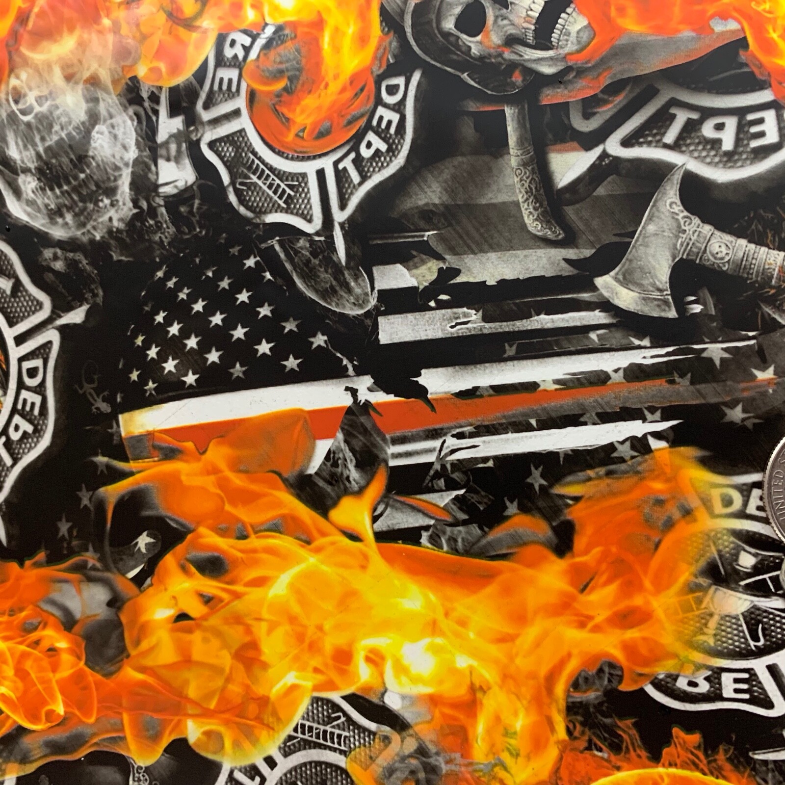 Hydrographic film Firefighter skulls hydro dip dipping 7′ x 20″