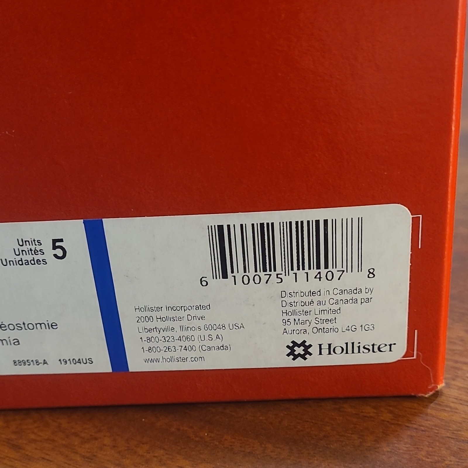 Hollister New Image Colostomy/Ileostomy Kit FlexWear Flat Pre-Cut 19104 5 Pk