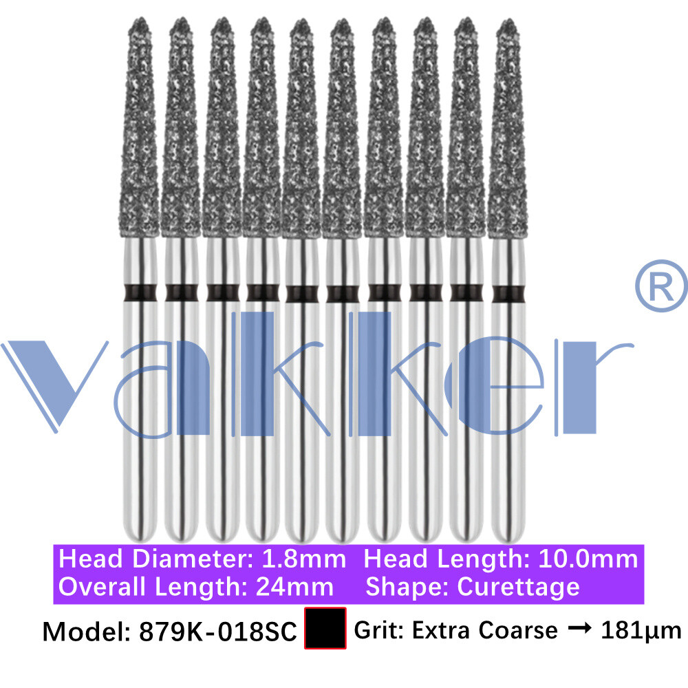 Vakker 10pc Dental Diamond Burs FG Friction Grip Coarse Super Coarse Grit Bur