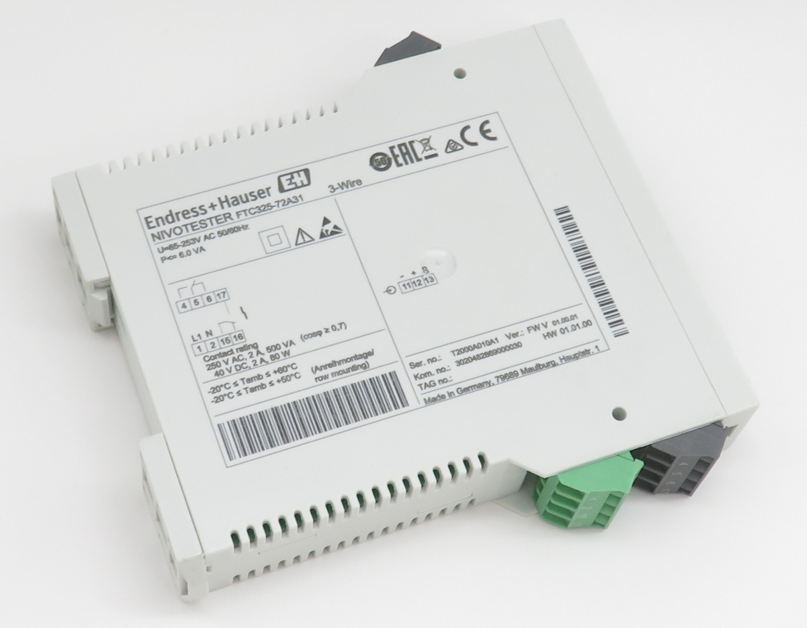 ENDRESS+HAUSER Nivotester FTC325-72A31 3-Wire Capacitive Limit Switch 3-Wire