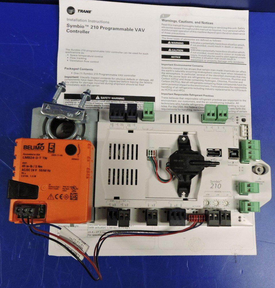 NEW Trane Symbio 210 Programmable VAV Controller DDC /Actuator BMSY210AAA0B00011