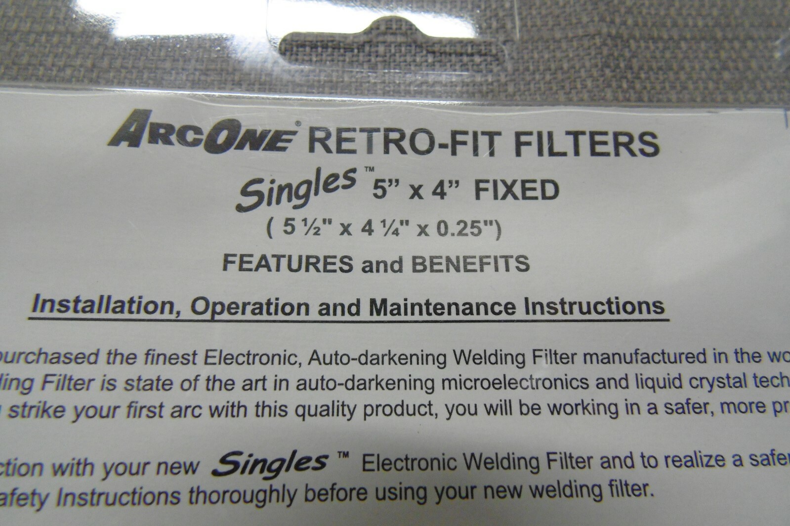 ArcOne S540-10 Auto-Darkening Welding Lens Vertical mount 5″ x 4″ shade 10